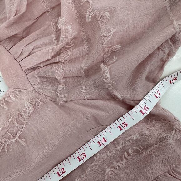 Altar’d State Puff Sleeve Babydoll Mini Dress Women’s Size S Pink Pockets NWT - Picture 9 of 11